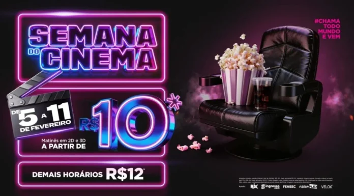 Cinemas de Goiânia, Anápolis e Aparecida terão ingressos a R$ 10 na Semana do Cinema