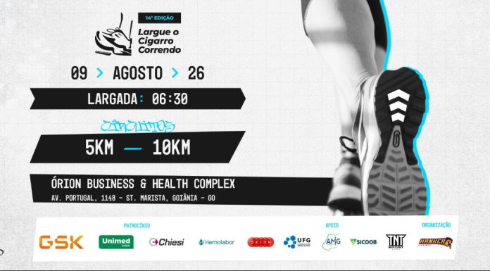 Goiânia recebe a 14ª Corrida “Largue o Cigarro Correndo” com percursos de 5 km e 10 km